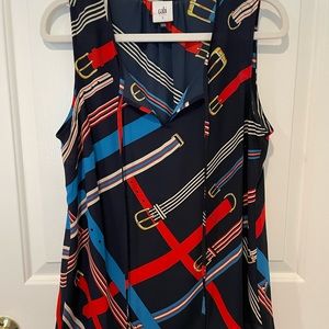Cabi Hold Up sleeveless top, Navy blue, size small